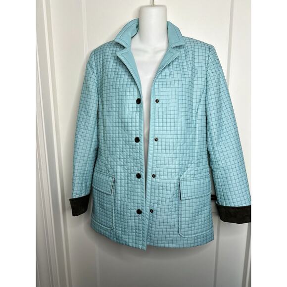 CARLISLE Jacket Blue Lined Water -resistant Quilted‎ look Field Coat sz 4 - Picture 2 of 7